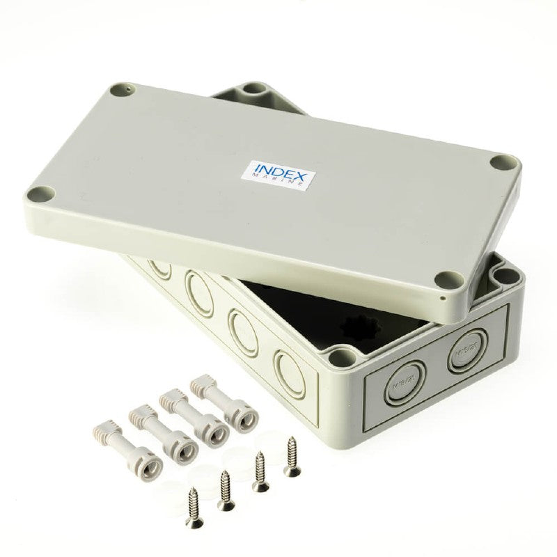 Index Marine Large Waterproof Electrical Junction Box Kit 12 Port IP67