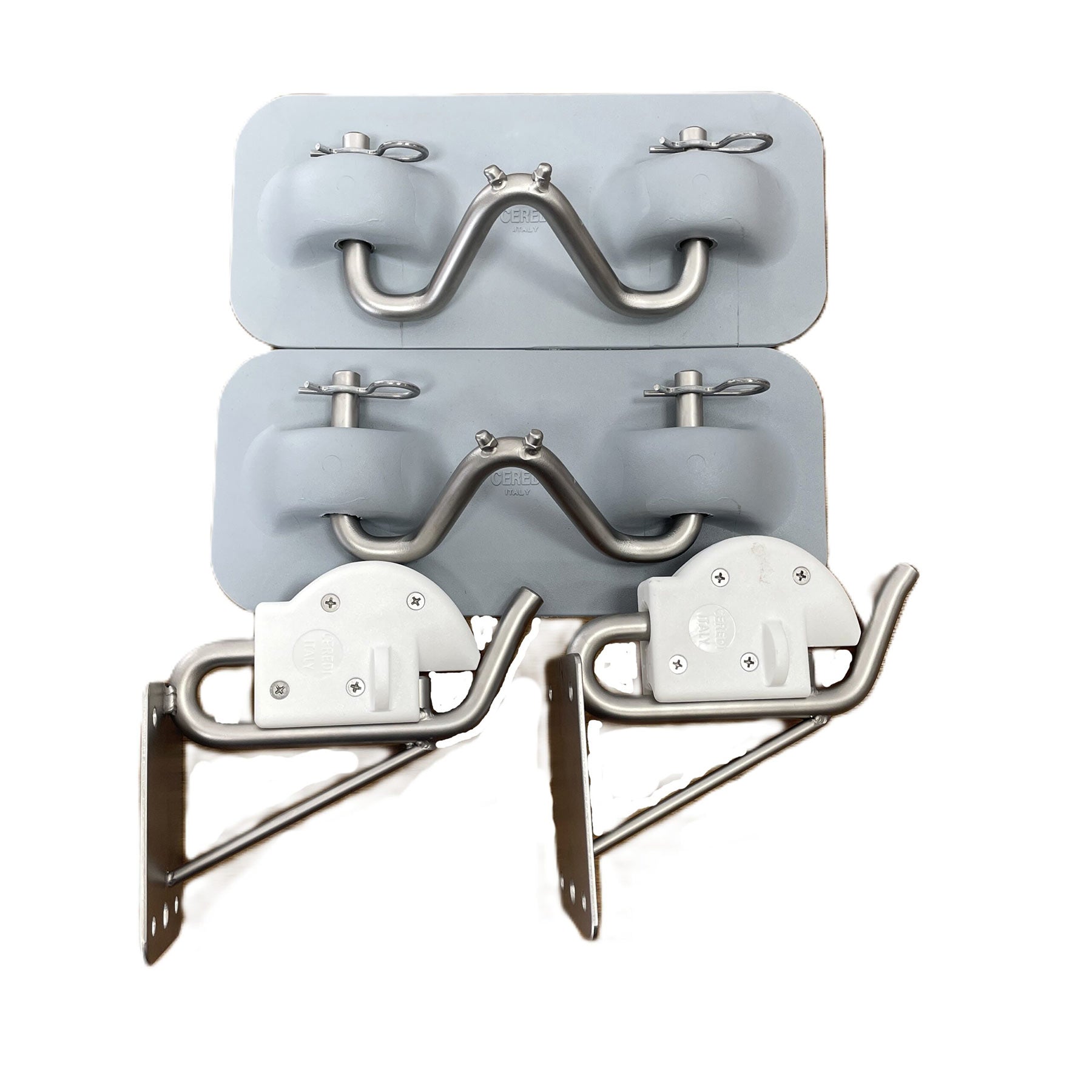 IBS Easy Lift Snap Davit Kit for Hypalon Boats Transom Mount Grey