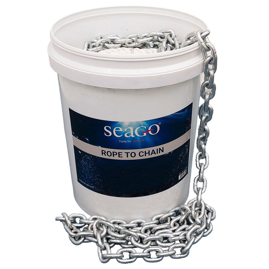 Seago Rope to Chain Kit - 50m of 12mm Rope Spliced onto 5m of 6mm Chain
