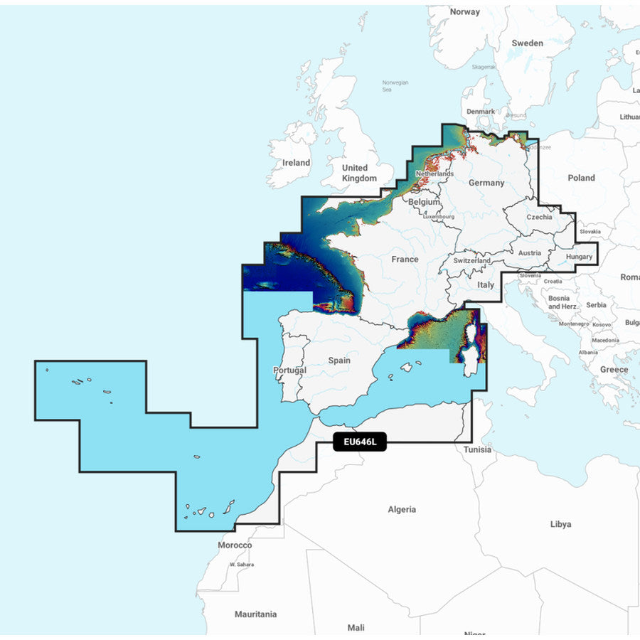 Garmin Navionics Vision+ Chart Europe, Central and West EU646L