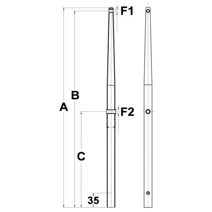 Osculati Stainless Steel Stanchion 625mm 25mm Dia