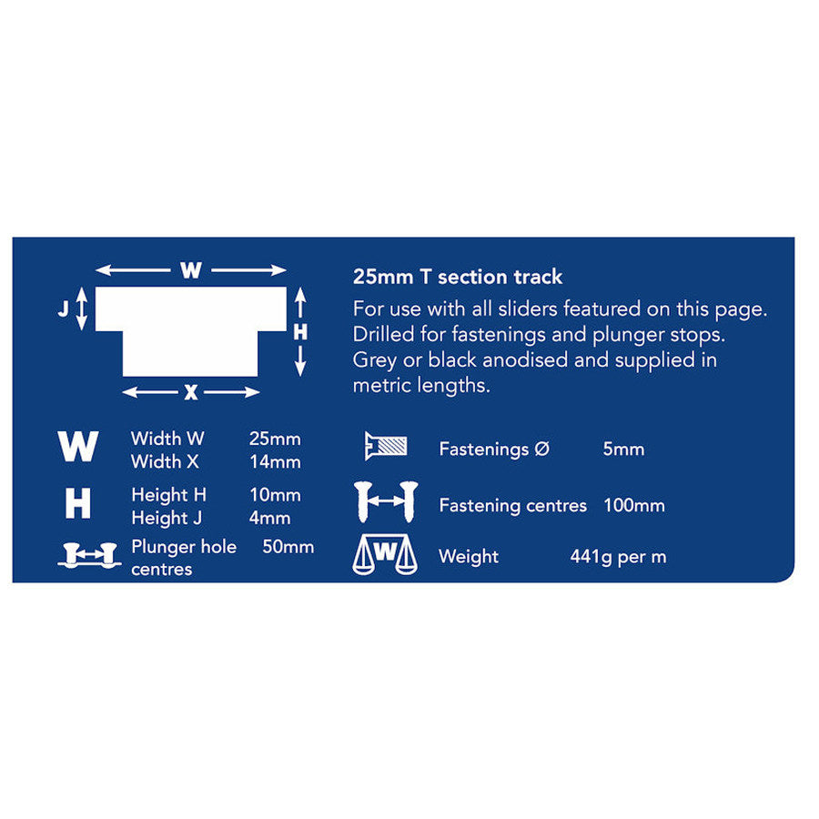 Barton 25mm T Track Track 0.6M