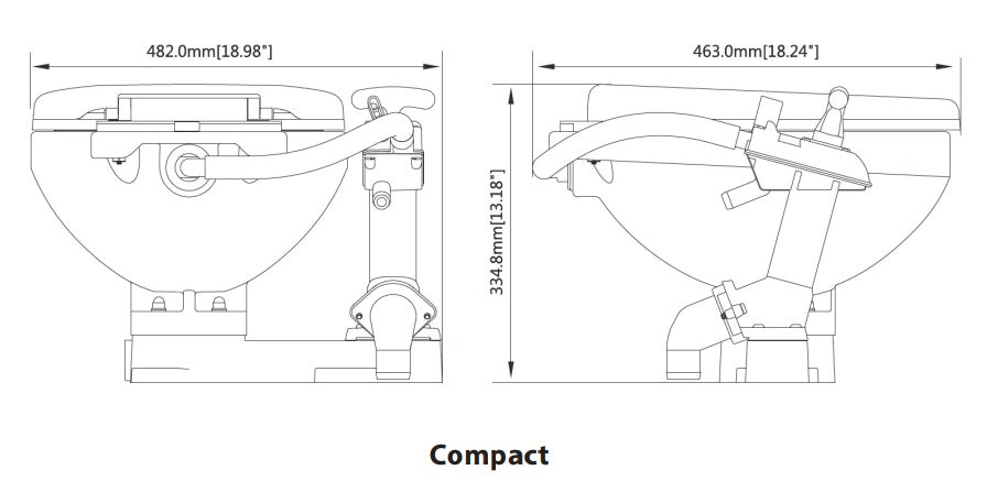 Seaflo Manual Marine Toilet - Compact