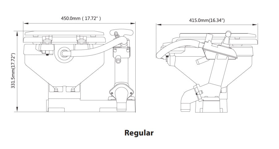 Seaflo Manual Marine Toilet - Regular