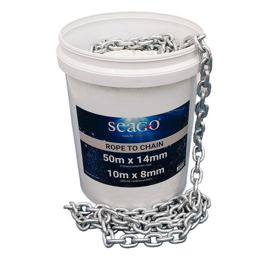 Seago Rope to Chain Kit - 50m 14mm Rope Spliced onto 10m Chain