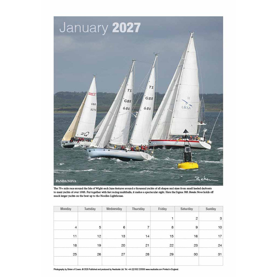 Beken of Cowes 2027 Compact Sailing Calendar 24x34cm
