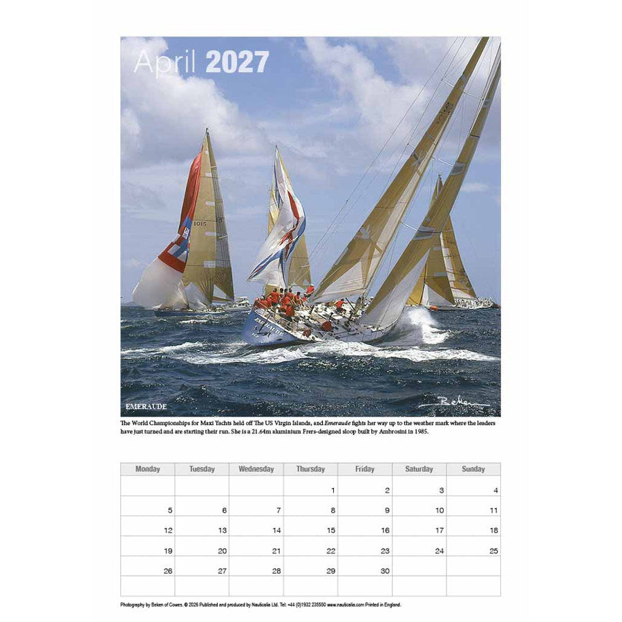 Beken of Cowes 2027 Compact Sailing Calendar 24x34cm