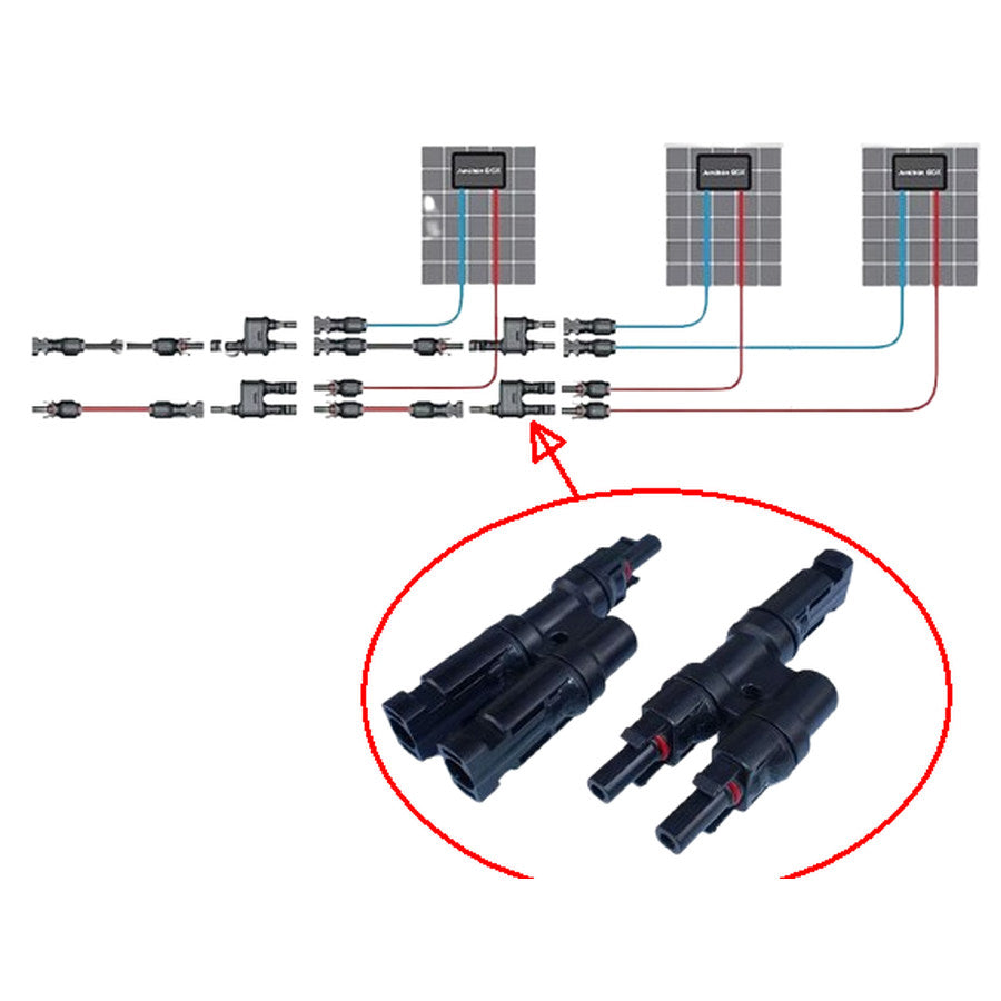 Seago Branch Connector MC4 MM/F, FF/M Twin Pack