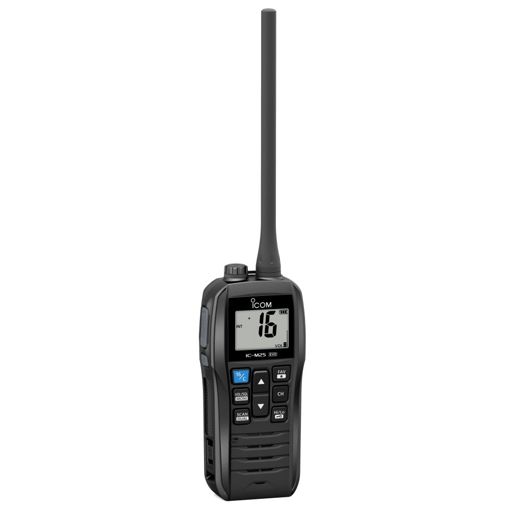 Icom IC-M25 EVO Handheld Buoyant Marine VHF Radio - Black