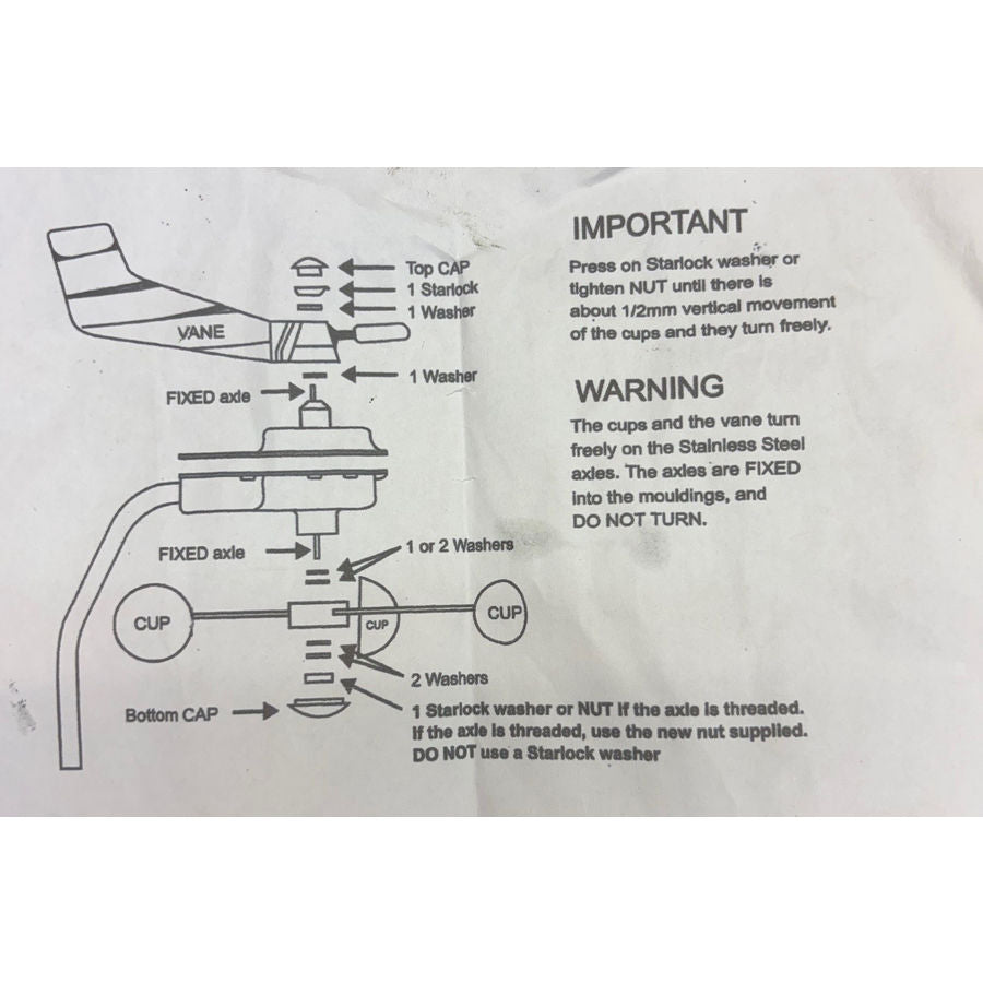 Nasa Marine Spare Wind Vane Kit White for Target and Clipper Masthead Units
