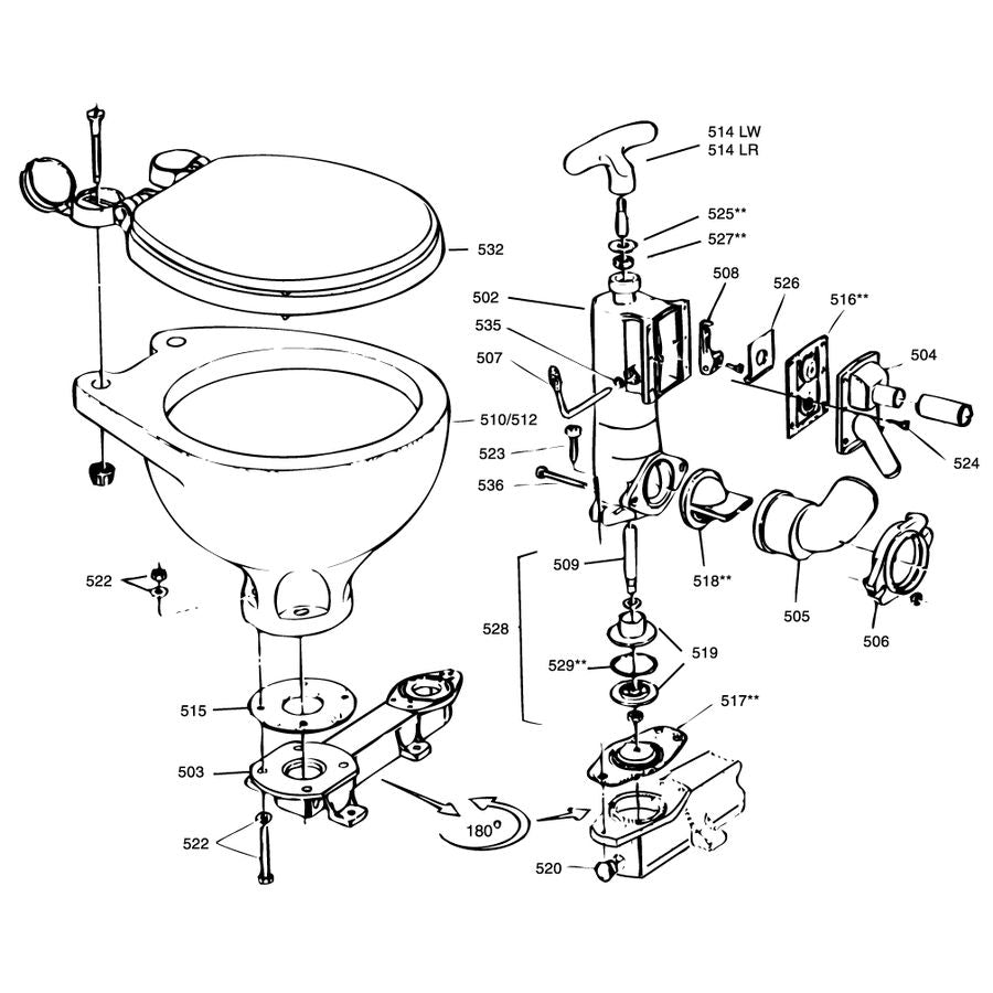 RM69 Toilet Universal Spares Service Kit - 530