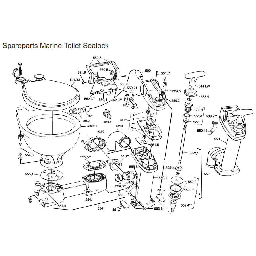 RM69 Service Repair Kit For Sealock Toilet 560