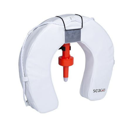 Seago Horseshoe Lifebuoy Set with LED Light and Bracket White