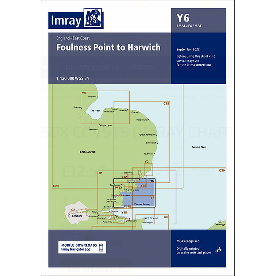 Imray Chart Y6 Suffolk and Essex Coasts