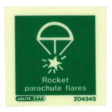 Ocean Safety Photoluminesent Sign - Parachute Rocket