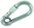 Proboat Carbine Hook With Eye and Screw Lock Stainless Steel 6mm x 60mm