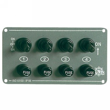 Osculati Switch Panel IP56 4 Gang with Momentary and 3 Position Switches