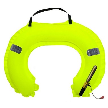 Ocean Safety Jon Buoy Inflatable Horseshoe Glo Lite Black Case