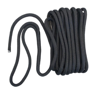 Meridian Zero Mooring Line 16mm x 15m Black Polyester Braided and Spliced