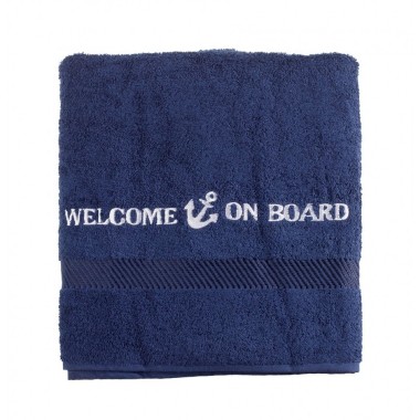 Welcome on Board Bath Towel Navy
