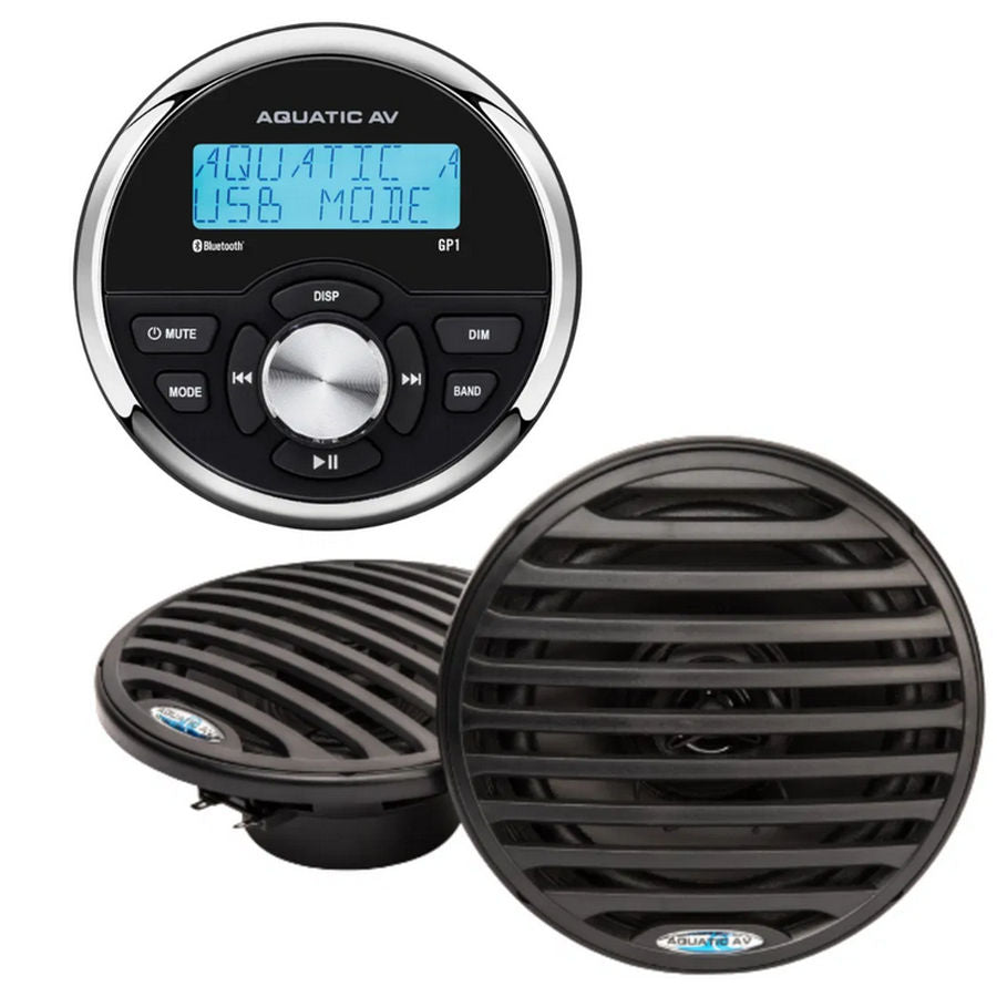Aquatic AV GP1 Bundle - GP1 Stereo & Economy Speakers Black