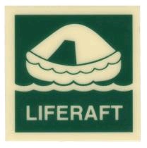 Ocean Safety Photoluminesent Sign - Liferaft