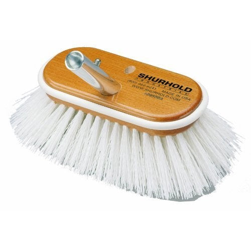 Shurhold 950 6 inch Deck Brush with Extra Stiff White Polypropylene Bristles