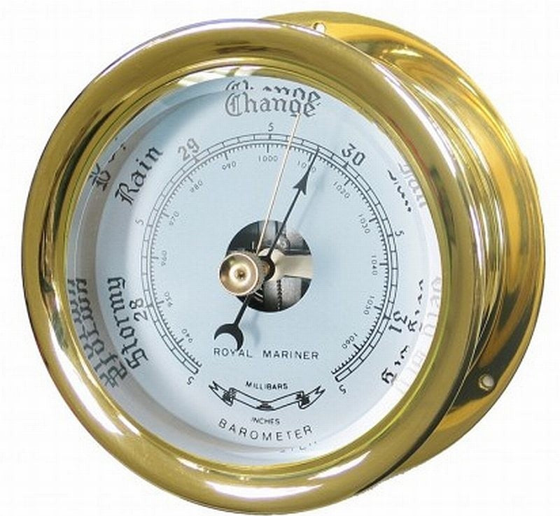 Meridian Zero Capstan Solid Brass Barometer 4inch