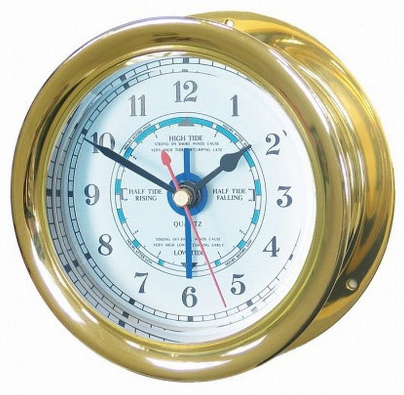 Meridian Zero Capstan Solid Brass Tide Clock 4inch