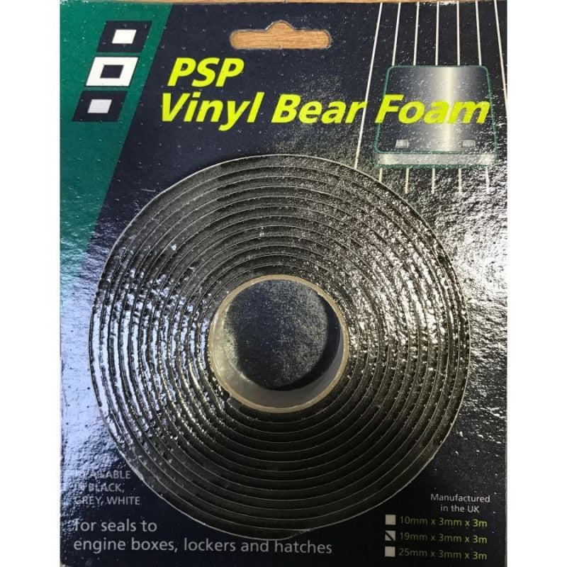 PSP Vinyl Foam Tape 3mm x 19mm x 3m Self-Adhesive - Single Sided