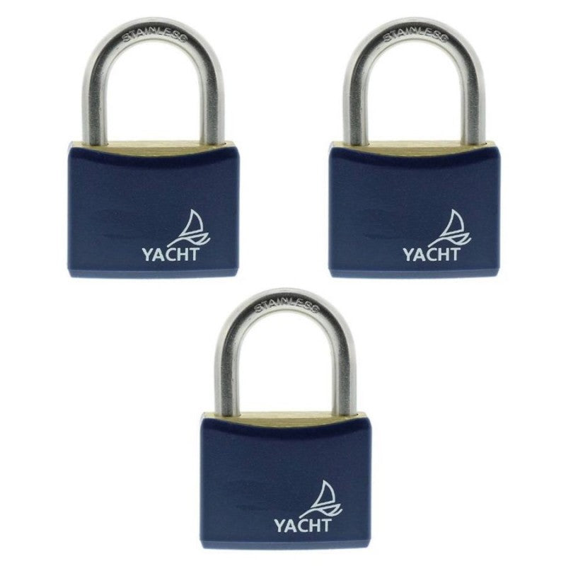 Meridian Zero Yacht Padlocks - Key-Alike 30mm - Pack of 3