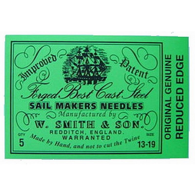 W M Smith and Son Sailmakers Needles - Assorted Pack of 5 Size 13-19