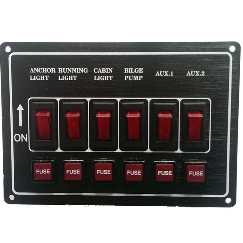 Bainbridge Marine Switch Panel Horizontal 6 Gang 12v