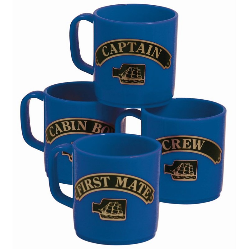 Nauticalia Stackable Unbreakable Boating Mug Set x 4 Blue