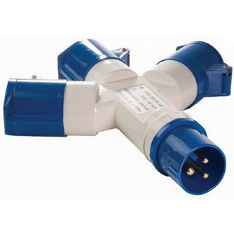 Waveline Mains 3 Way Splitter Adaptor - 1 to 3 Outlets 16A 230V