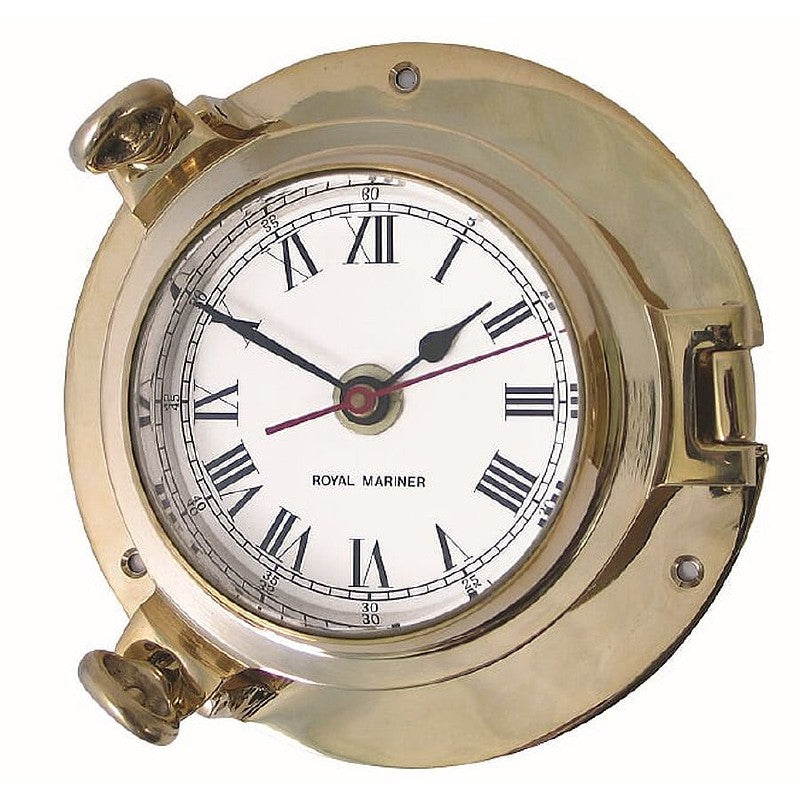 Meridian Zero Solid Brass Porthole Clock 80mm Dial