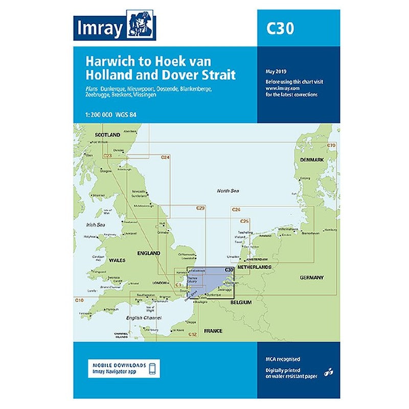 Imray C Chart - C30 Thames to Holland and Belgium