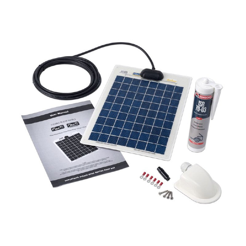 Solar Technology 10w Flexi Solar Panel and Deck Mount Kit