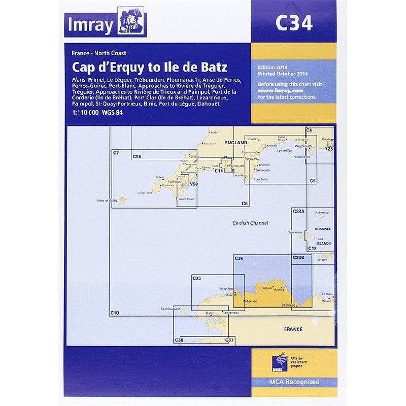 Imray C Chart - C34 Cap D'Erquy to Ile De Batz