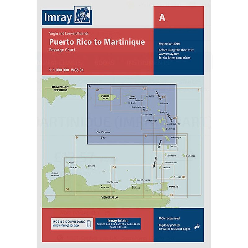 Imray-Iolaire Chart A Lesser Antilles Puerto Rico and Martinique