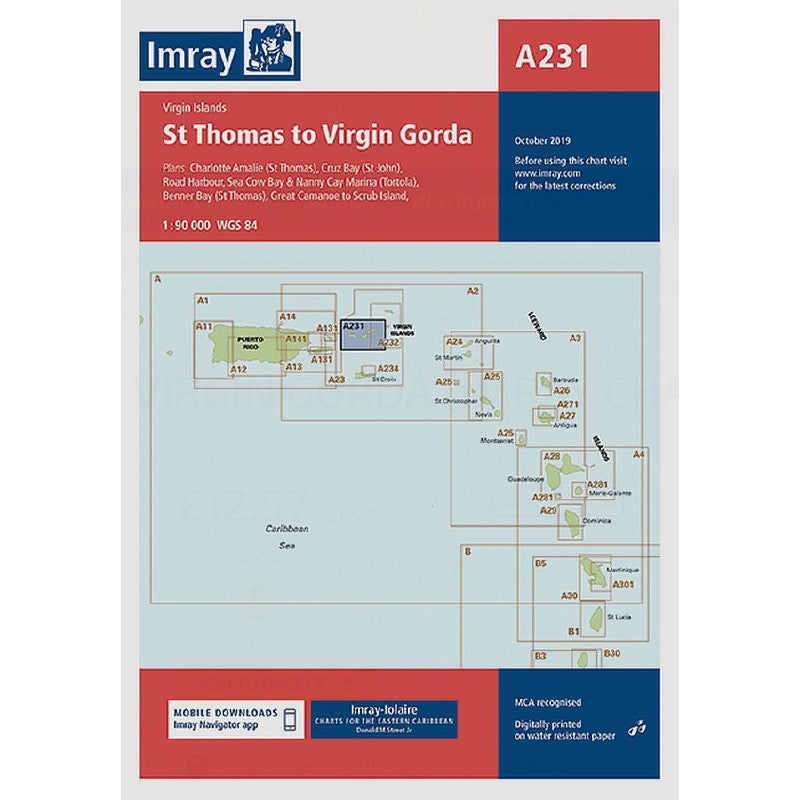 Imray-Iolaire Chart A231 Virgin Islands - St. Thomas to Virgin Gorda