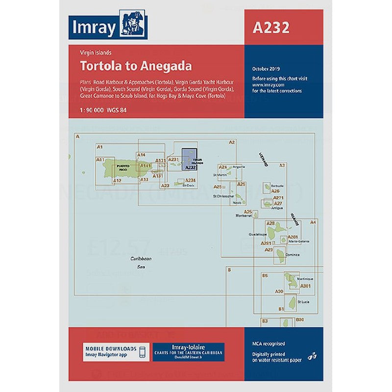 Imray-Iolaire Chart A232 Virgin Islands - Tortola to Anegada