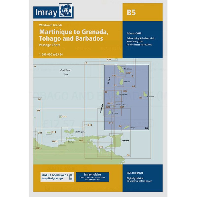 Imray-Iolaire Chart B5 Martinique to Tobago and Barbados