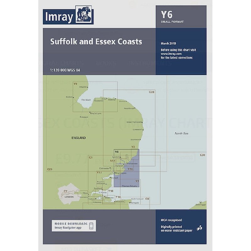 Imray Chart Y6 Suffolk and Essex Coasts