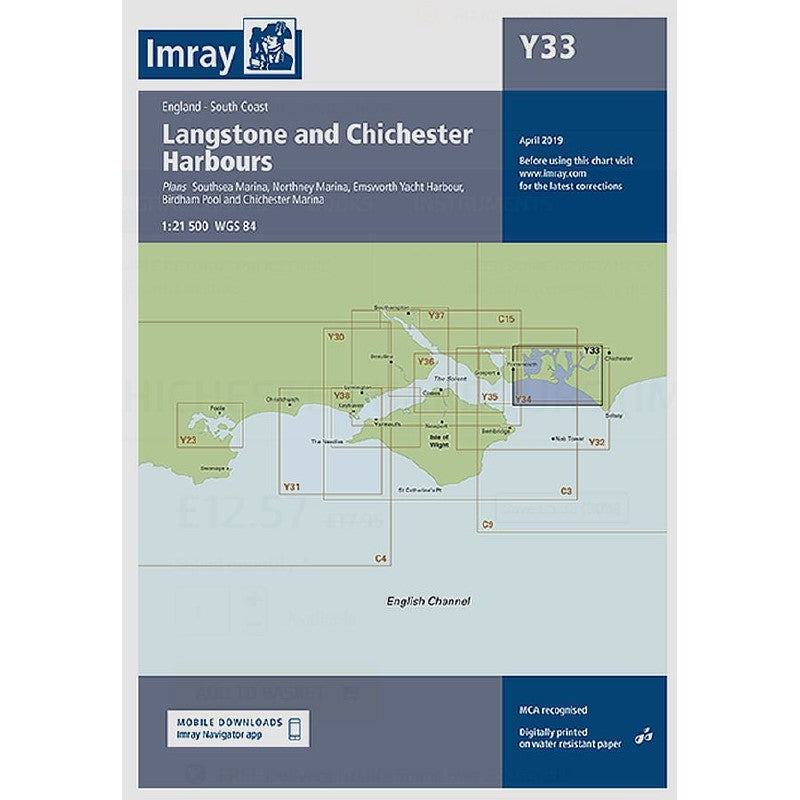 Imray Chart Y33 Langstone and Chichester Harbours