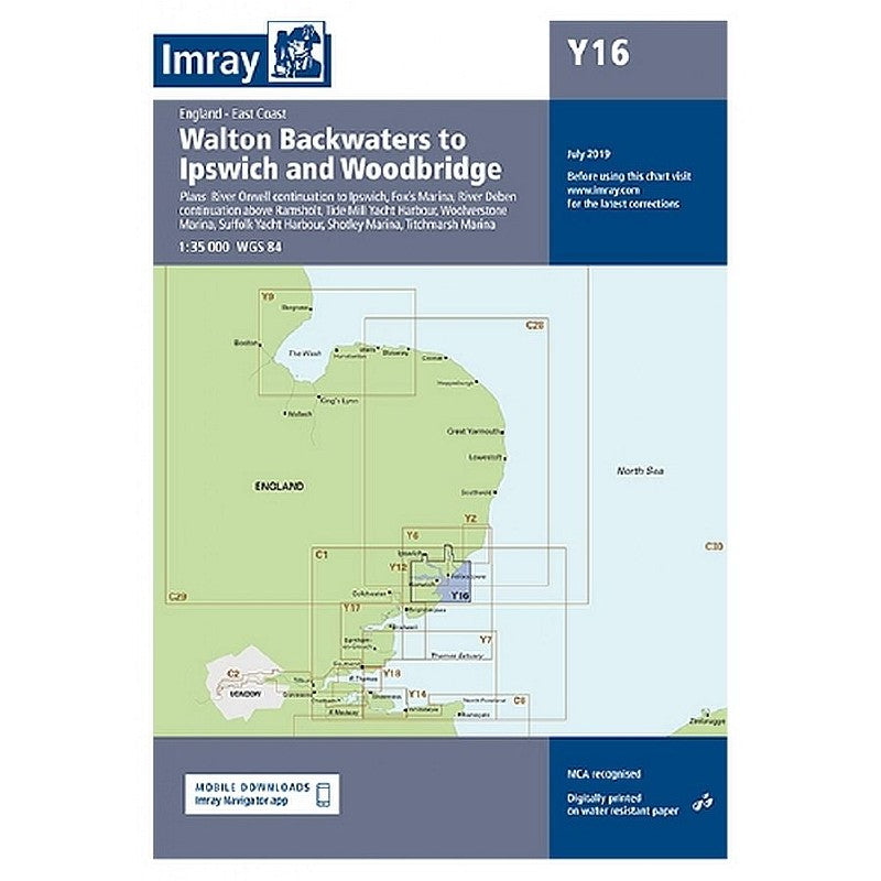 Imray Chart Y16 Walton to Ipswich and Woodbridge