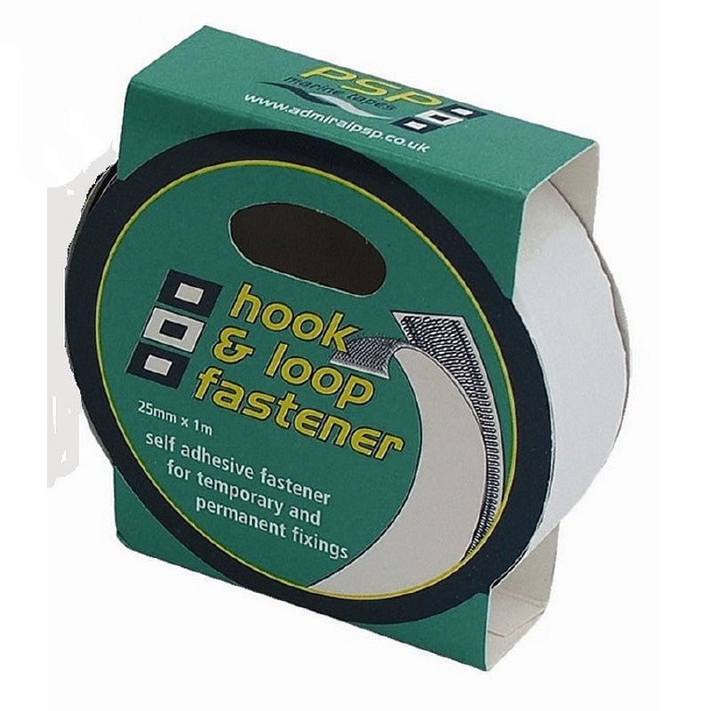 PSP Hook and Loop Tape 25mm x 1m Self Adhesive - Black