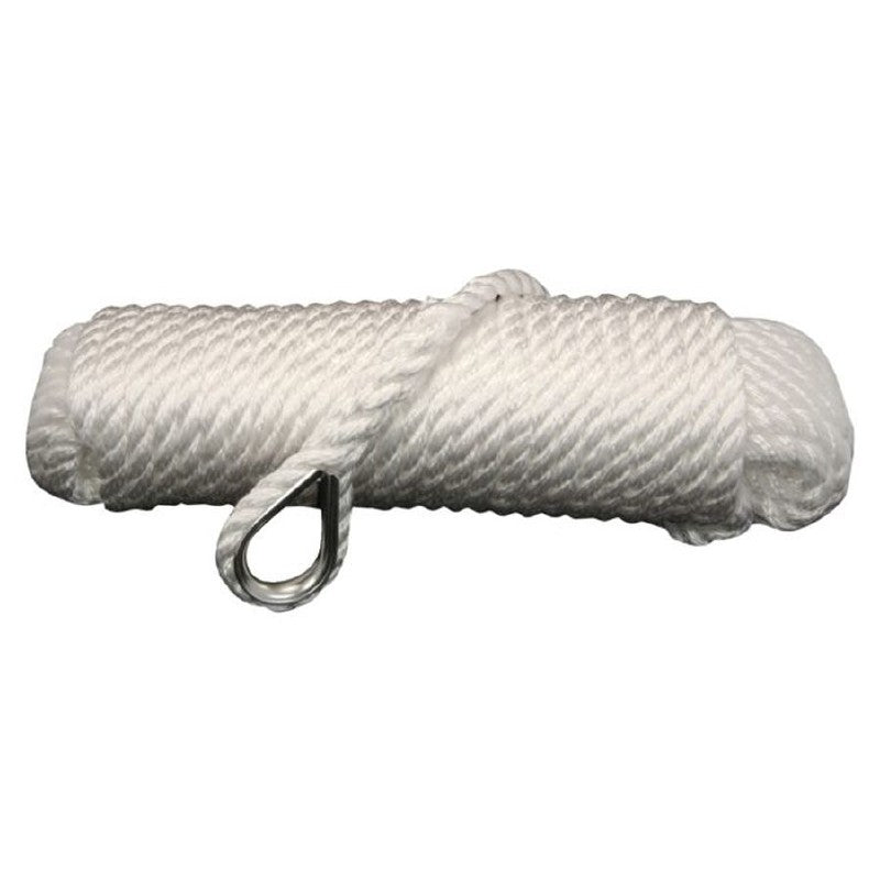 Talamex Ready-To-Use Anchorline 10mm x 20m with Spliced Eye - White