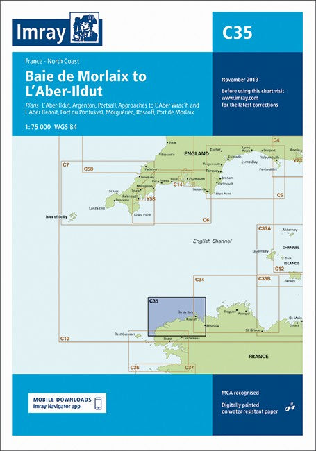 Imray C Chart - C35 Baie de Morlaix to L'Aber-Il dut