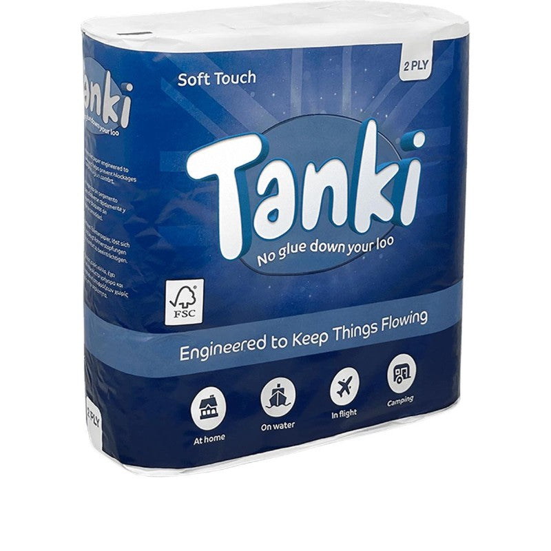 Aquafax Tanki Toilet Rolls 2-Ply Soft Touch 9 Roll Pack / Plastic Free